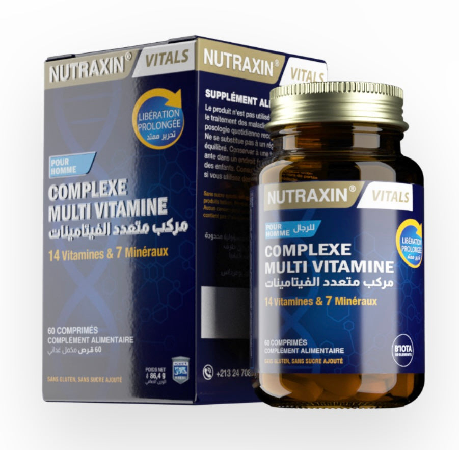 Nutraxin Vitals: Complexe Multi-Vitamines pour Hommes